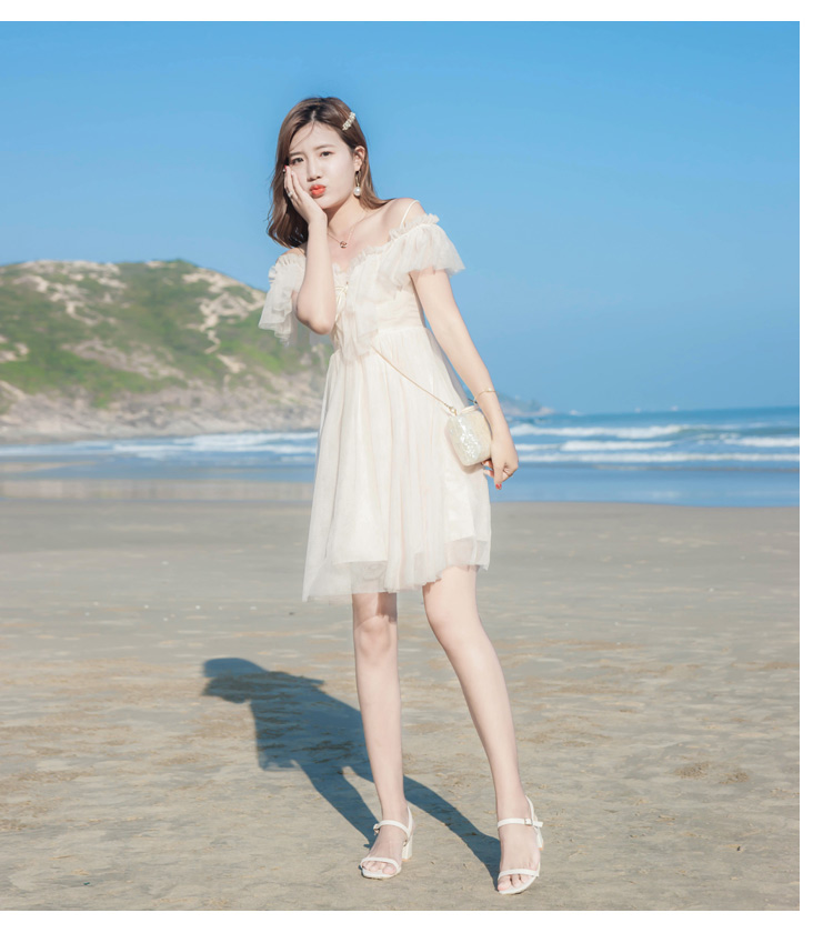 Mùa hè 2019 mới của phụ nữ eo một vai siêu tiên nhẹ nhàng tình yêu đầu tiên váy lưới xù váy - Sản phẩm HOT áo kiểu nữ đẹp tuổi 35
