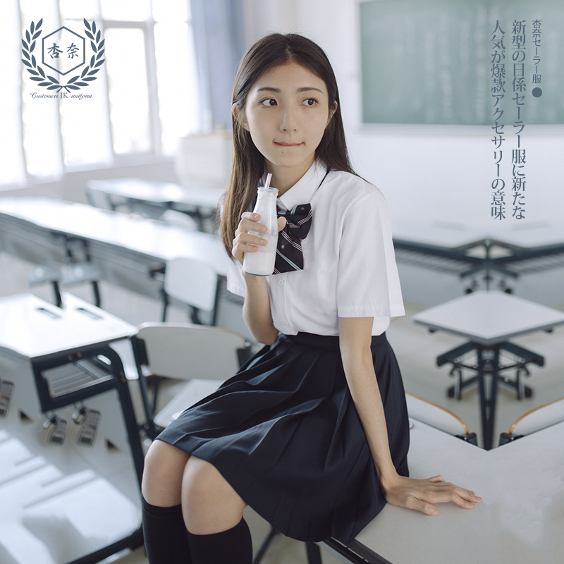 Japanese summer Korean version of the school uniform Female junior high school students college style jk uniform Sports games High school class uniform Graduation suit