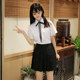 Japanese jk uniform female original autumn long-sleeved white shirt student college style high school student graduation season class uniform suit