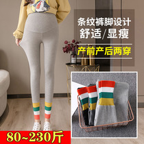 Plus Fattening Overweight Pregnant Women Pants Spring Autumn Pure Cotton Beats Bottom Pants Fat MM200 Catty Tobelly Outside Wearing 100 Hitch Pants