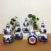 Jingdezhen gốm sứ màu xanh và trắng bầu chai hộ gia đình bình niêm phong rượu vang nhỏ một nửa catty nạp rượu vang trắng chai rỗng kệ để rượu vang Rượu vang