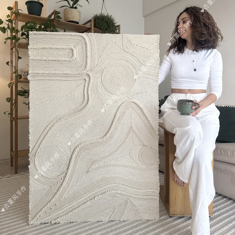 Antique-Style Hand-Woven Tapestry, Italian-Style Wall Decoration, Three-Dimensional Texture Painting, Crafts, Electric Box Cover, Homestay Decoration