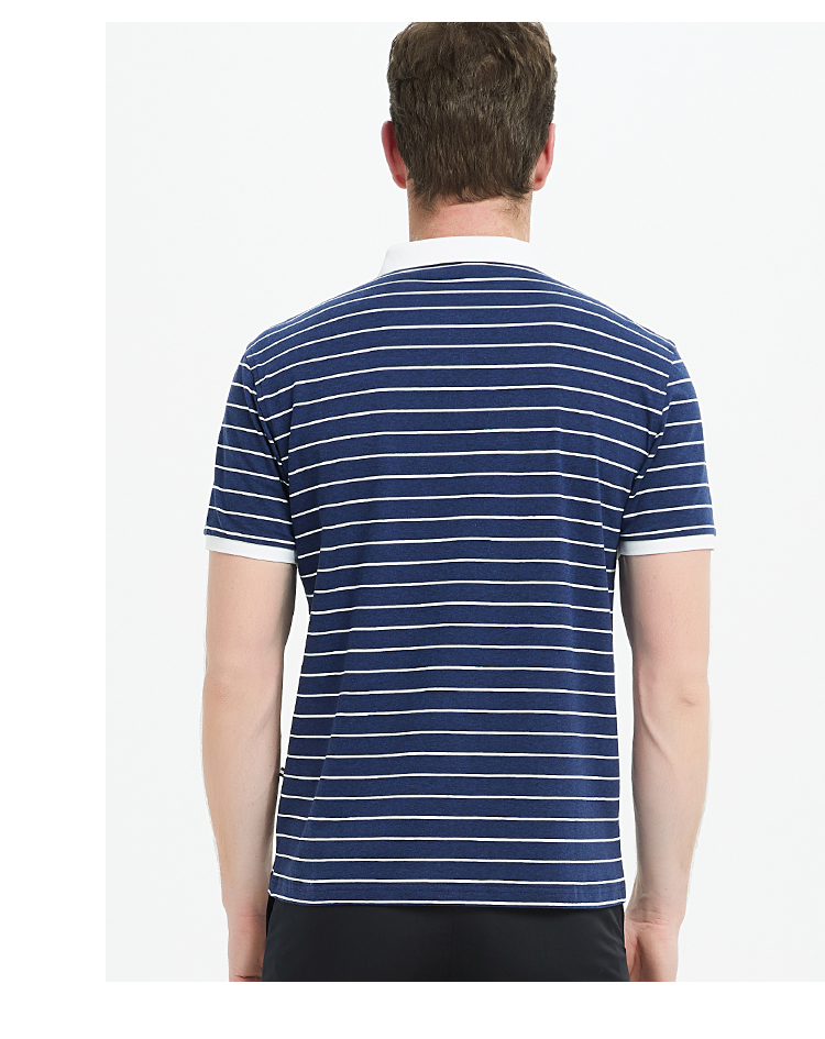 Áo thun thể thao nam Paul áo polo nam ngắn tay mùa hè kinh doanh cotton giản dị sọc áo thêu thêu áo thun nam - Polo áo polo dài tay