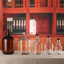 Special bottle two kg lid faucet frosted sealed glass wine bottle wine barrel red wine 10kg wide mouth jar