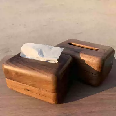 Wood and porcelain say black walnut solid wood tissue box whole Woodcraft