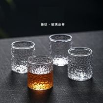 Teahouse special teacup glass Mini small Japanese hammergrain tea cup kung fu tea set single cup set home