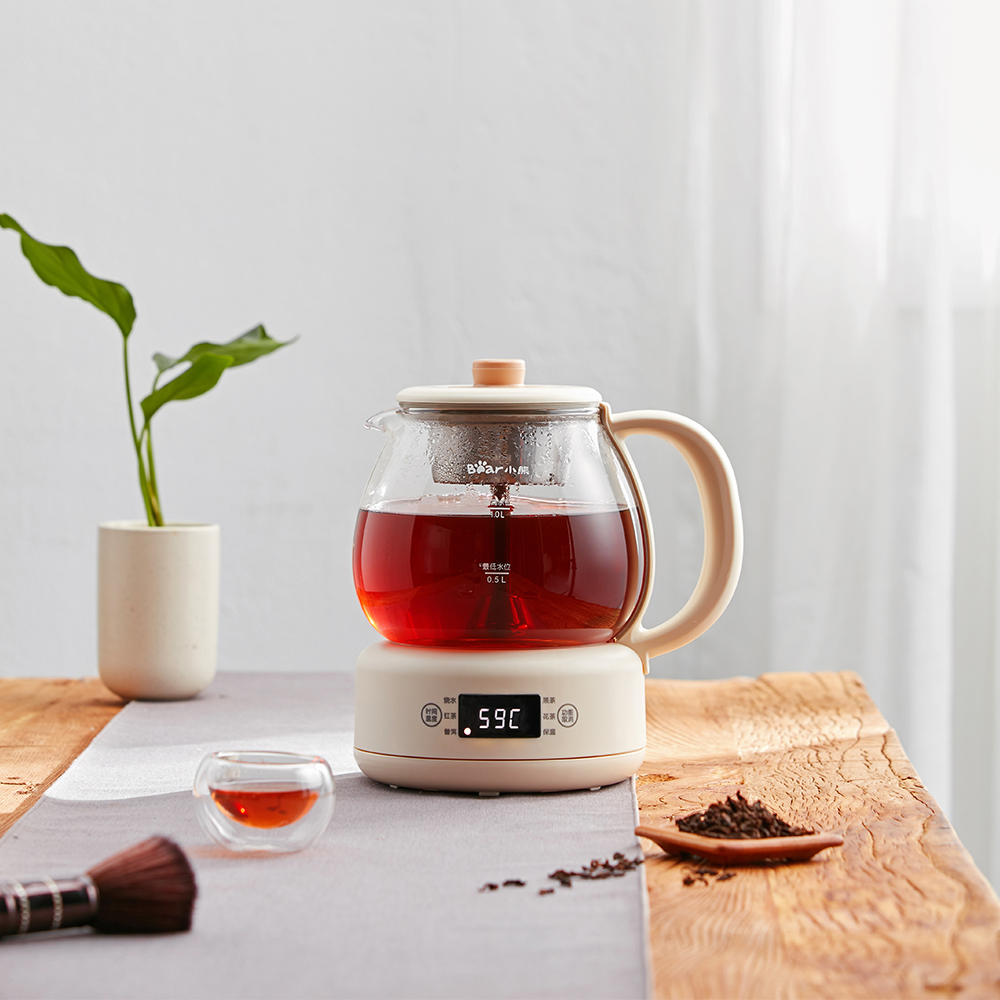 Small Bear cooking teapot boiled teapot black tea Pu'er tea Pu'er tea Home Spray Steam Teapot Office Small