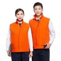 Холщовый тонкий светоотражающий жилет из хлопка (оранжевый)