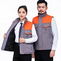 Хлопковый жилет серо-оранжевого цвета