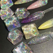 Universal laser kaleidoscope nail glue 2021 new manicure Super Flash bungee rubber drill glue dazzle flash