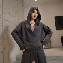 Sports jacket womens loose hooded pullover sweater casual net red fitness top running long-sleeved yoga suit autumn and winter