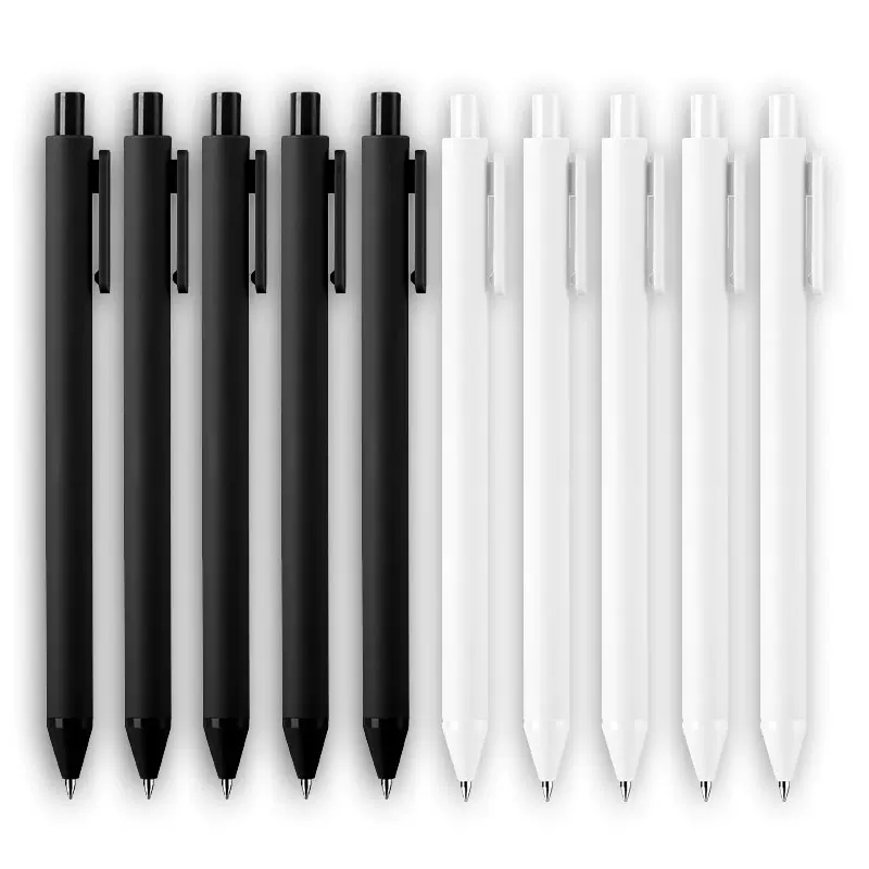 10-Pack Kaco Retractable Gel Pens, Black Ink, 0.5mm Refill, Low Center of Gravity, Quick-Drying, Simple Matte White Barrel, Student Exam Pen, Office Signature Pen, ins Japanese-Style High Aesthetic Appeal 10-Pack Kaco Retractable Gel Pens, Black Ink, 0.5mm Refill, Low Center of Gravity, Quick-Drying, Simple Matte White Barrel, Student Exam Pen, Office Signature Pen, ins Japanese-Style High Aesthetic Appeal