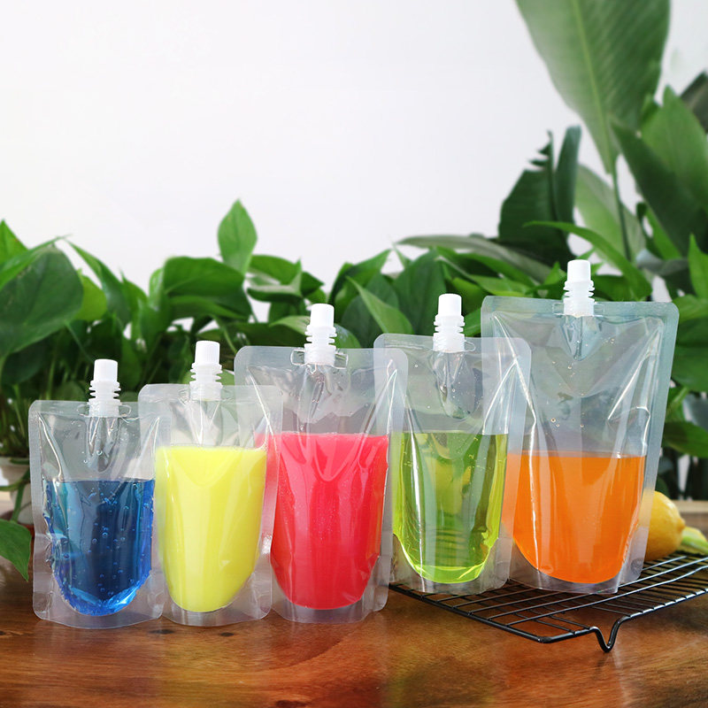 SUCTION NOZZLE BAG TRADITIONAL CHINESE MEDICINE BAG LIQUID TRANSPARENT SELF-STANDING DISPOSABLE PORTABLE JUICE DRINK MILK TEA SOY MILK PACKING BAG CUSTOMIZED