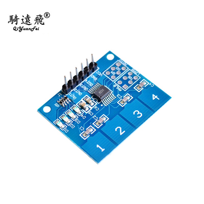 TTP224 4路 电容式 触摸开关 数字触摸传感器 模块