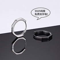 925 sterling silver earrings male temperament couple earrings single student personality ins Wind ear buckle female 2021 New Tide