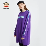 Длинная модная толстовка, трендовый лонгслив для отдыха, платье, США, средней длины, свободный крой