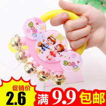 Toys with baby hand ringing bells bells bells crisp bells five fingers ringing