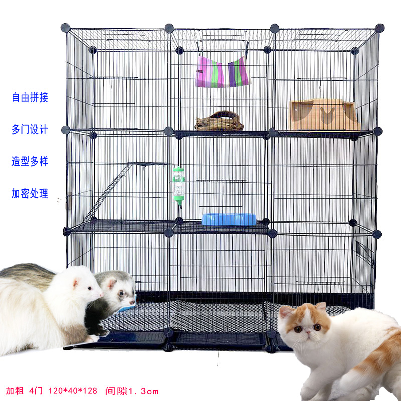 Pet cat lồng lớn ba lớp hai lớp bốn lớp khâu mèo lồng mèo biệt thự lồng - Cat / Dog hàng ngày Neccessities Dụng cụ uống nước cho chó