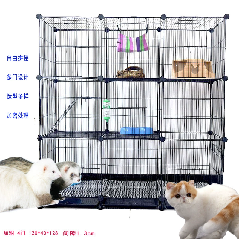 Pet cat lồng lớn ba lớp hai lớp bốn lớp khâu mèo lồng mèo biệt thự lồng - Cat / Dog hàng ngày Neccessities