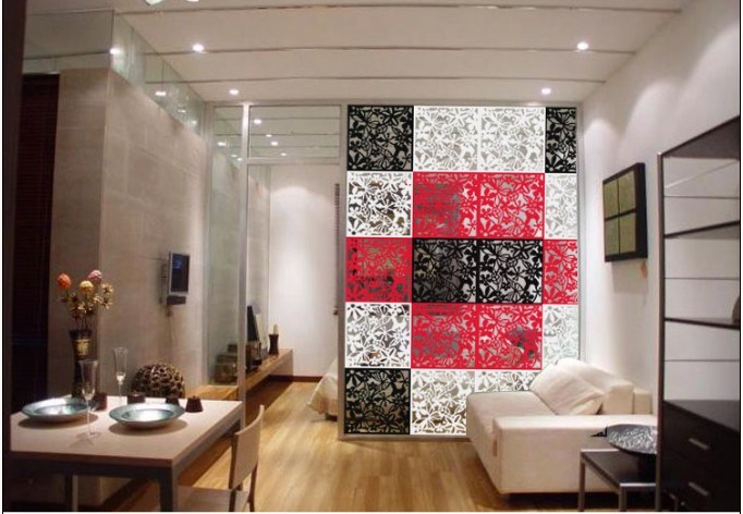 Door guest Xuanguan Window Flower minimalist Wall paste Fashion hollowed-out wall Hanging Wall Screen Hall Screen Hanging Curtain