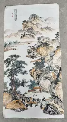 Zhongtang painting Wall painting hanging painting landscape painting Thangka embroidery brocade painting Landscape living room home office gift
