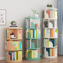 Children Swivel Bookshelves 360 Degrees Bookcase Floor Shelves Easy Multilayer Creative Home Student Plotter Shelf