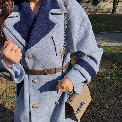 Шерстяной плащ, костюм, кашемировое длинное пальто, 2021 года, средней длины