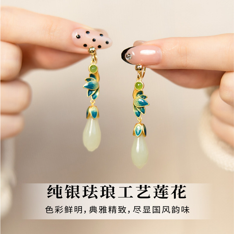 和田玉耳飾：中國風耳夾，無耳洞也能美美的古風耳環！