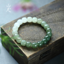 Qingfeng natural Hetian Jade hand string female Jasper gradient jade beads jade bracelet bracelet for mother
