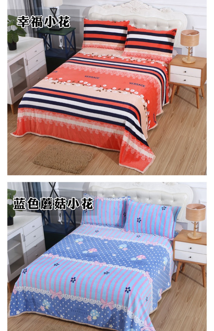 San hô tấm đơn mảnh mùa đông dày ấm flannel sang trọng ký túc xá sinh viên đơn flannel đôi ra trải nệm