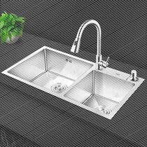 Stainless steel sink 304 stainless steel handmade sink double groove 4MM kitchen sink household sink water bucket