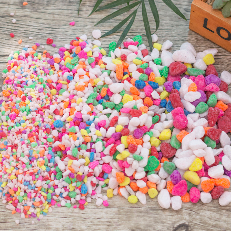 Natural rain flower stone cobblestone flowerpots planted multicolored pebble fish tank decorated with white small stones