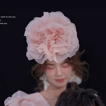 Handmade three-dimensional flower pink flower headdress accessories dress wedding photo studio photo styling accessories multi-color