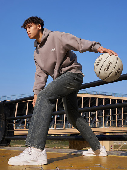 有志者UZIS复古水洗牛仔裤男美式休闲春夏宽松直筒百搭阔腿裤逍遥