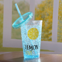 Almond Grass Parlor Mesh Red Ultra Fire High Face Value Crushed Ice Cup Summer Mens Large Capacity Woman New with straw water mug