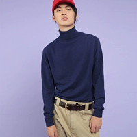 [Chống mùa giải] áo len cổ cao nam lỏng lẻo trùm đầu áo len cashmere màu đơn giản - Áo len Cashmere áo thun dài tay nam