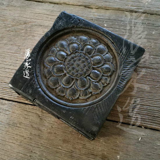 Zhangjiafabric dry bubble pot bearing base piece manual retro-cube cup pot bearing ancient brick inkle stereo lotus pot button bubble