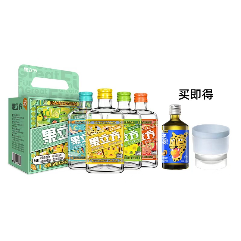 【新品特惠】江小白果立方168mL*4/5瓶15度微醺女士低度甜酒果酒