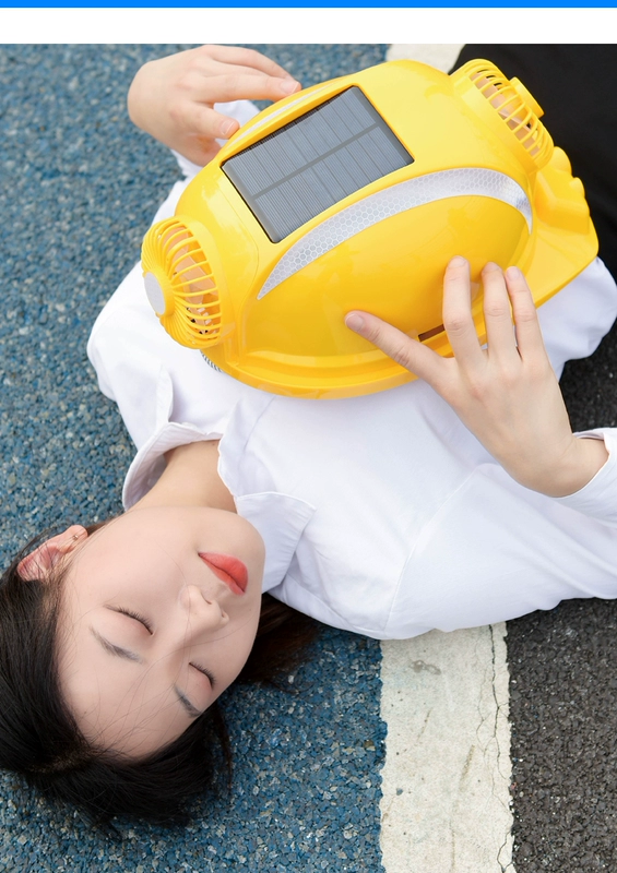 Mũ bảo hộ lao động kết hợp quạt năng lượng mặt trời, Mũ tích hợp quạt điều hoà che năng đa chức năng mũ nhựa bảo hộ