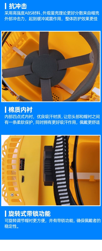 Mũ bảo hộ lao động kết hợp quạt năng lượng mặt trời, Mũ tích hợp quạt điều hoà che năng đa chức năng mũ nhựa bảo hộ