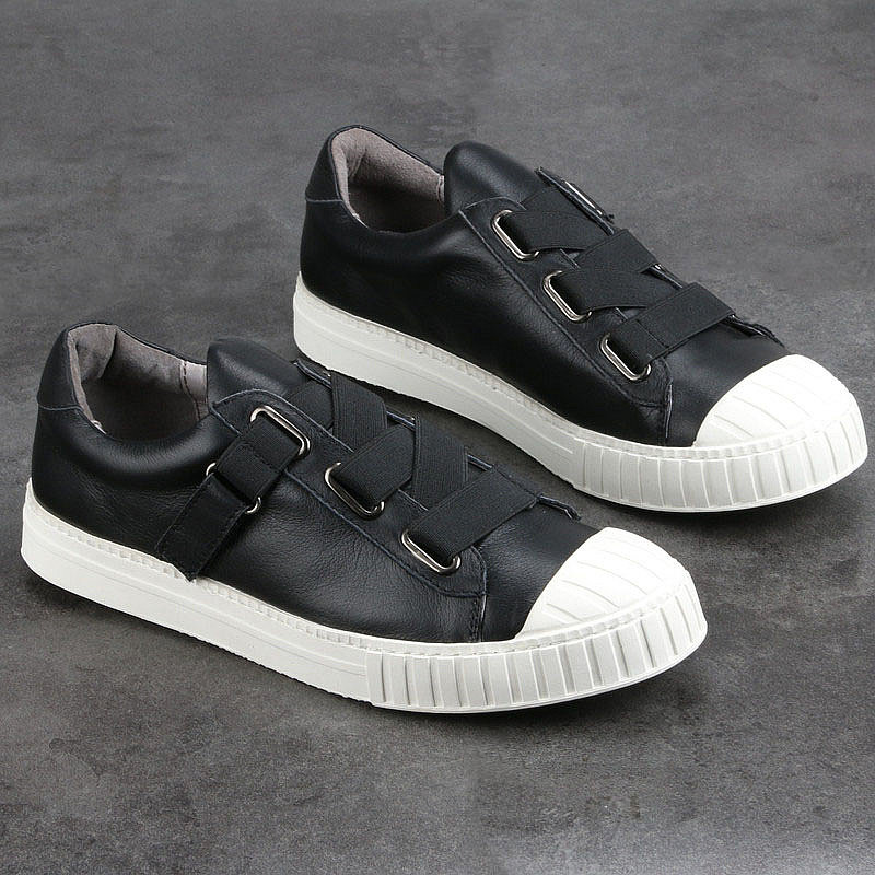 European station leather casual men's shoes Korean version trendy all-match lazy comfortable slip on trendy comfortable simple men's shoes