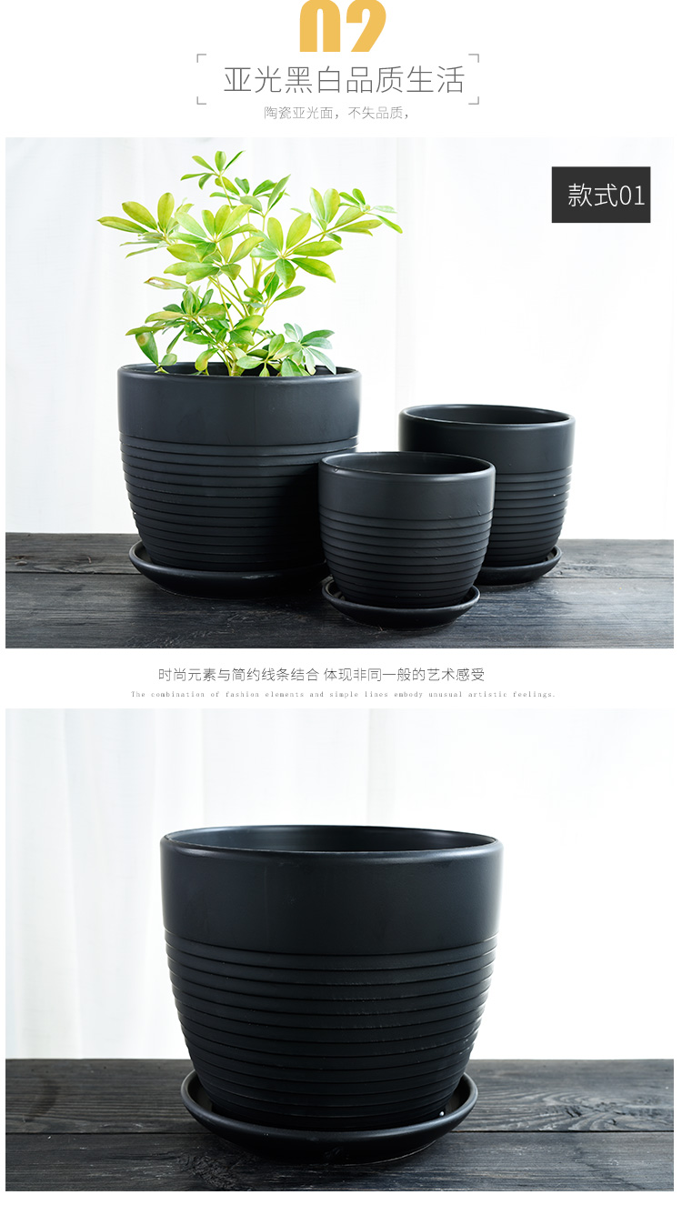 White flower pot ceramic creative Nordic contracted household special offer a clearance to heavy large tray flowerpot more than other meat