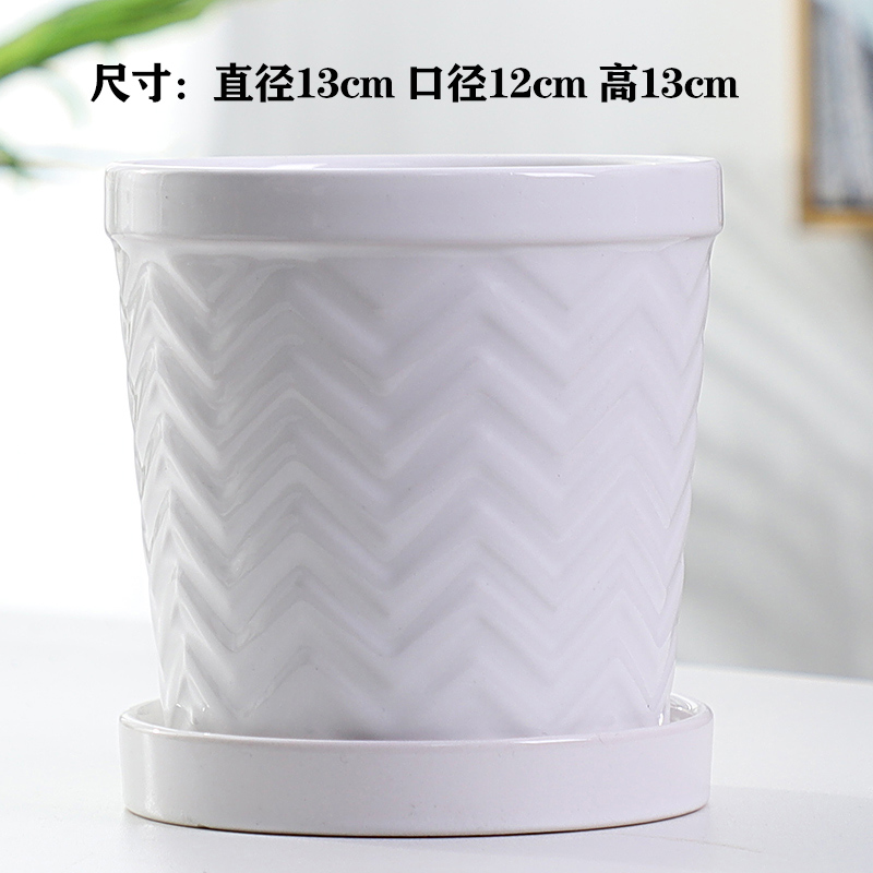 Boreal Europe style flowerpot contracted white ceramic creative move large flower pot tray other special offer a clearance, fleshy