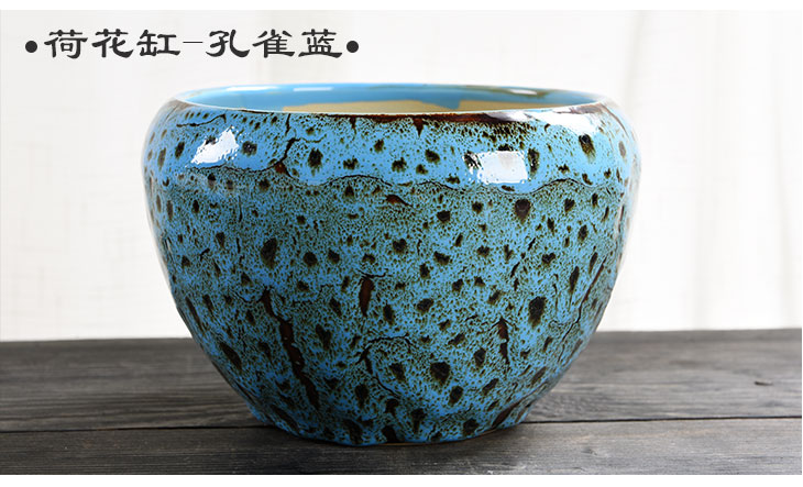 The Lotus flower pot other ceramic hydroponic refers to small container without hole, water lily bowl Lotus creative fleshy large copper grass