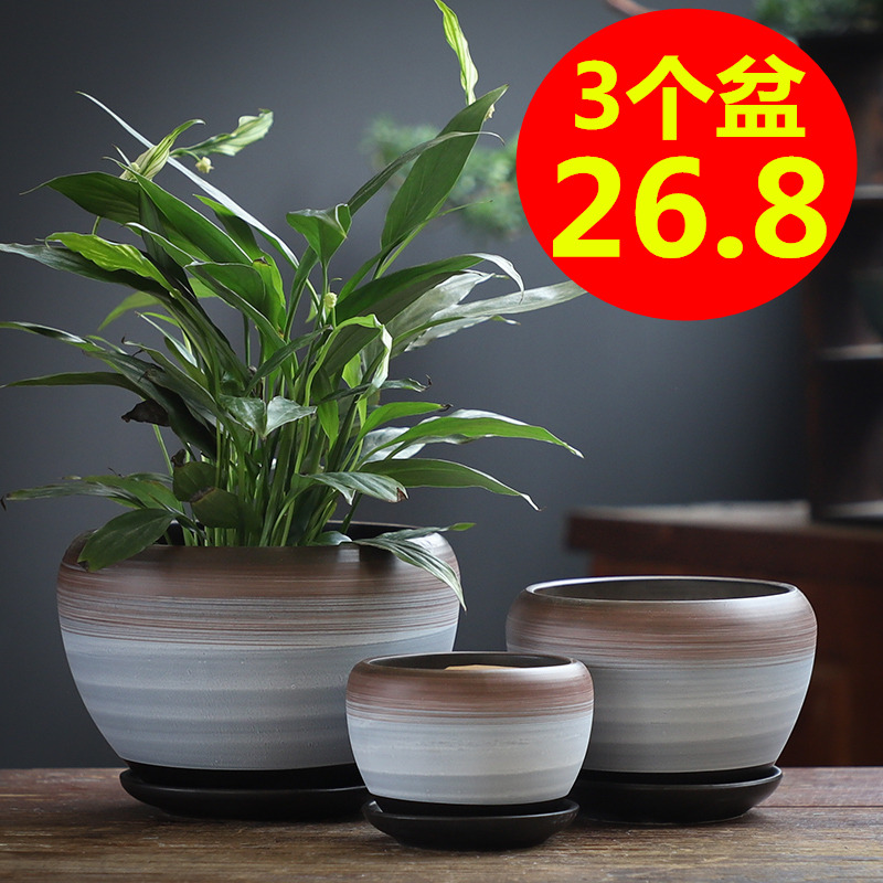 Flower pot ceramic special price clear cabin large Chinese wind with dishes home minimalist personality creative gold Ge multi-meat flower pot
