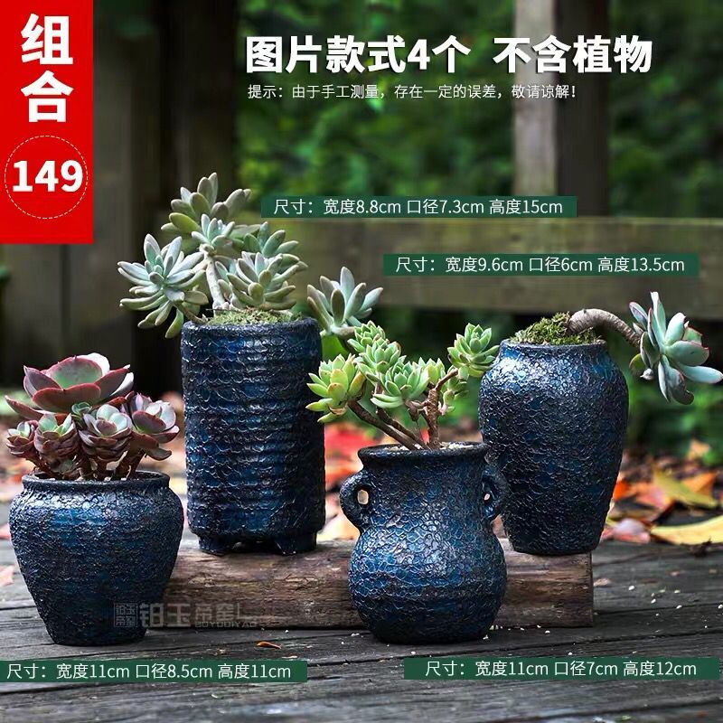 More special offer a clearance large meat meat meat flowerpot ceramics creative contracted violet arenaceous indoor the plants flower pot in move