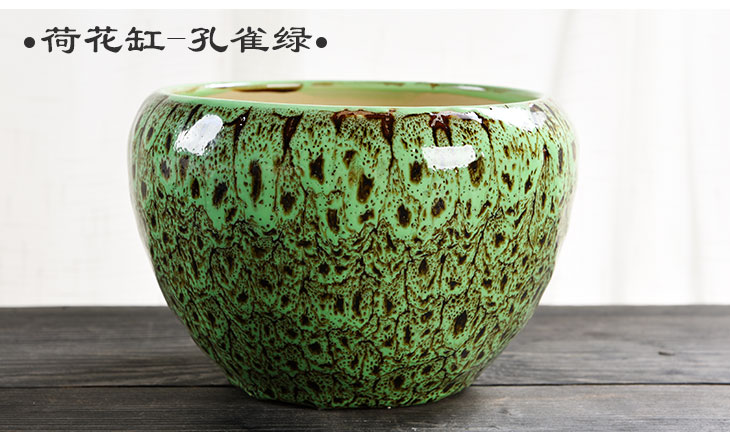 The Lotus flower pot other ceramic hydroponic refers to small container without hole, water lily bowl Lotus creative fleshy large copper grass