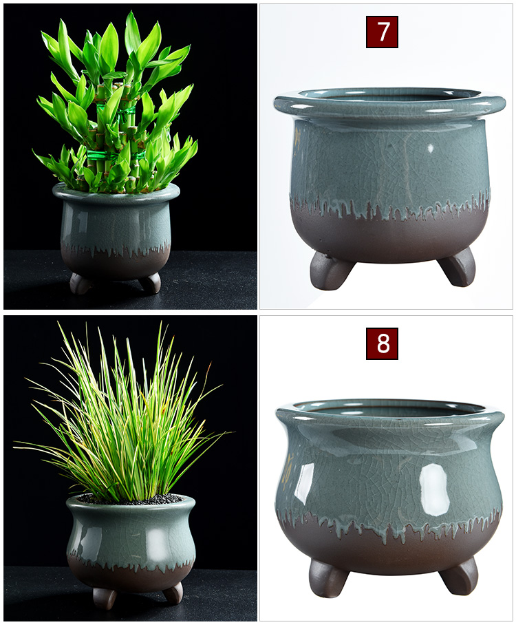 Purple sand flowerpot ceramic Chinese wind restoring ancient ways money plant air pot clay most creative flower pot meat meat meat the plants