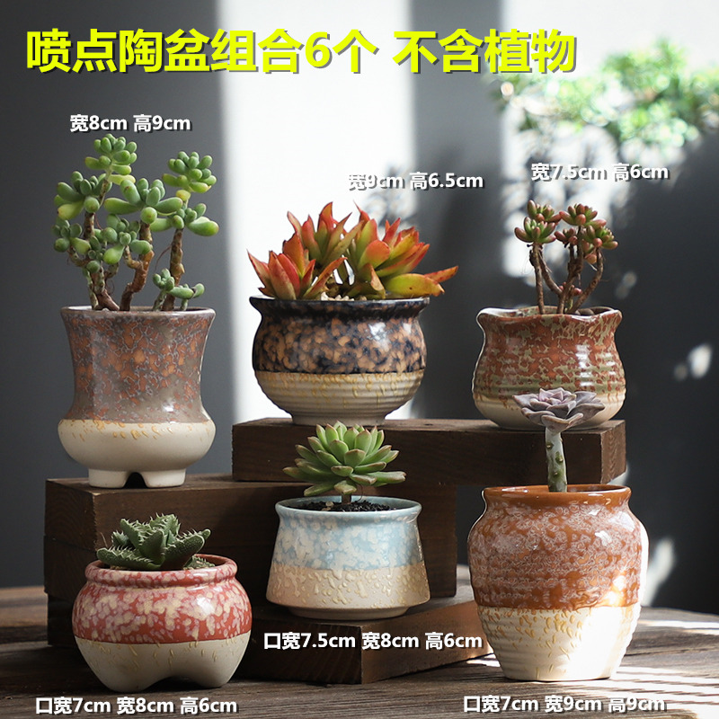 Pot set combination coarse pottery breathable creative move fleshy plant special offer a clearance package mail fleshy flower Pot