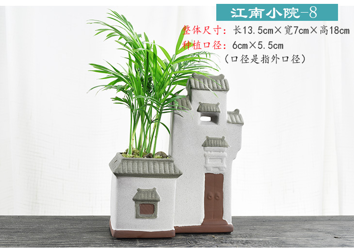 Small house flowerpot ceramic creative move courtyard asparagus rich tree China money plant contracted wind flower pot the plants